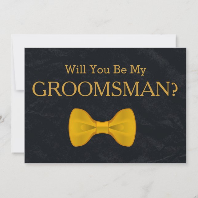 Invitation Black Chalkboard Will You Be my Groomsman (Devant)