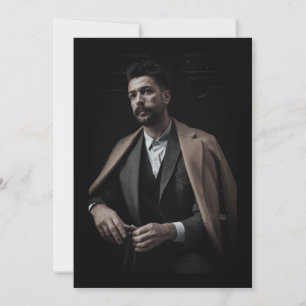 Invitation Black Classic Photo Funeral Célébration de la vie