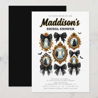 Invitation Black Coquette Bow Fête des mariées Vintage d'Hall