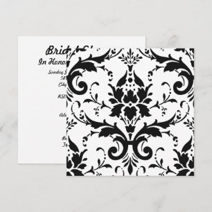 Invitation Black Damask & White Arrière - plan Fête des marié