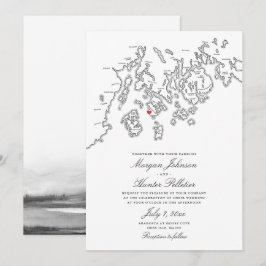 Invitation Black Deer Isle Maine Elegant Aragosta Wedding