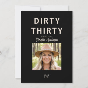 Invitation Black Dirty Trente Photo Anniversaire
