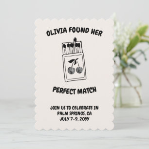 Invitation Black Disco Cherry Parfait Match Bachelorette