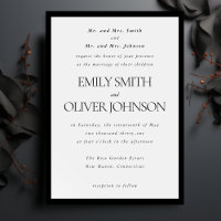 Black Elegant Classic Frame Mariage Parents Hôte
