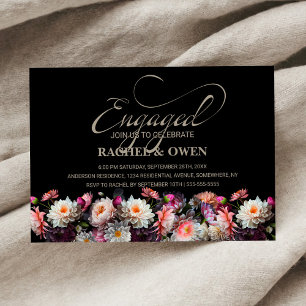 Invitation Black Floral
