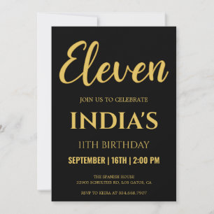 Invitation Black & Gold 11e anniversaire