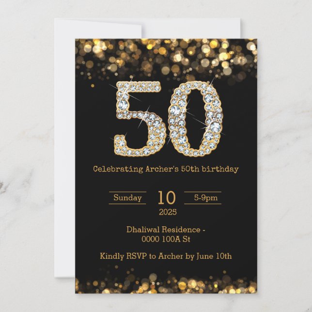 Invitation Black Gold 50e anniversaire (Devant)