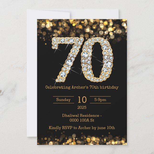 Invitation Black Gold 70e anniversaire (Devant)