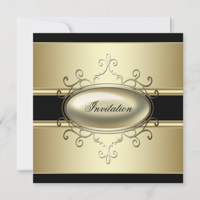 Invitation Black Gold Black All Occasion Party (Devant)