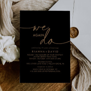 Invitation Black Gold Classic Nous Réagissons Vow Renewal