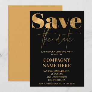 Invitation Black Gold Company Christmas Party Enregistrer la 