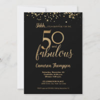Black Gold Confetti Surprise 50 et fabuleux