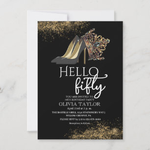 Invitation Black Gold Crown 50e anniversaire