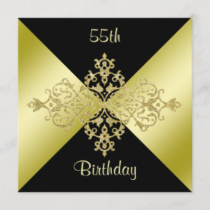 Invitation Black & Gold Elegance 55e anniversaire