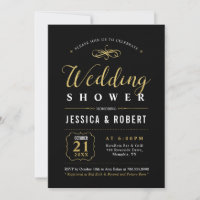 Black & Gold | Élégant Mariage Couple Shower