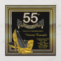 Black Gold High Heel Womans 55e fête d'anniversair