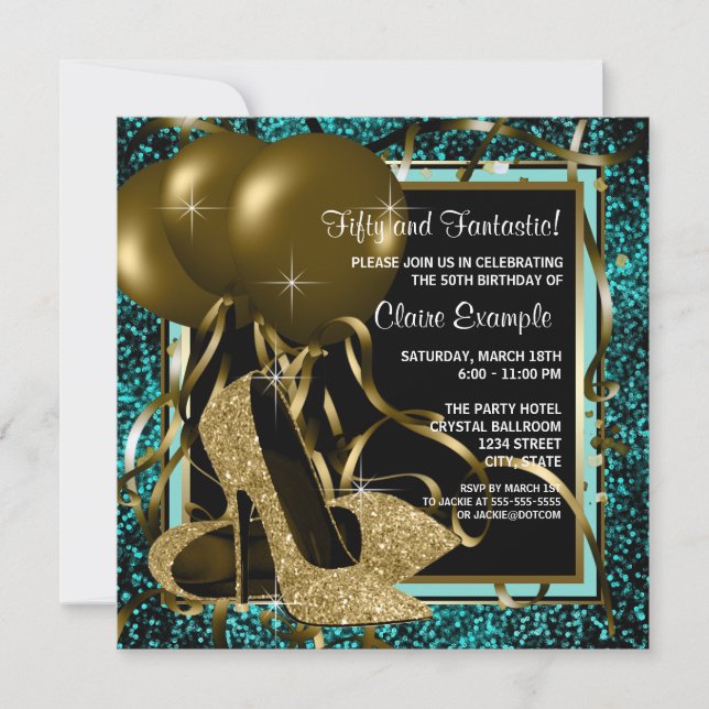 Invitation Black Gold High Heures Anniversaire (Devant)