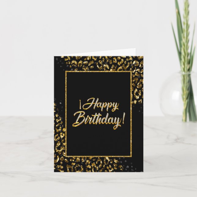 Invitation Black Gold & Jewel Leopard (Devant)