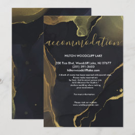 Invitation Black & Gold Marb peuvent accueillir Enclôture Inv