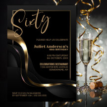 Black Gold moderne 60e fête d'anniversaire