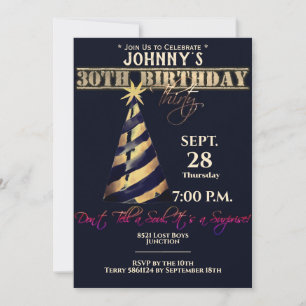 Invitation Black Gold moderne Surprise Trente