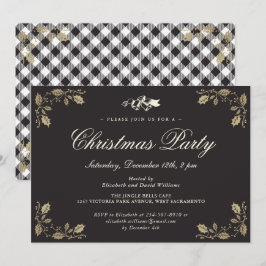 Invitation Black Gold Plated Fête de Noël