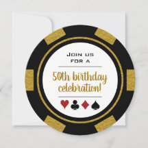 Black Gold Poker Chip Casino Anniversaire