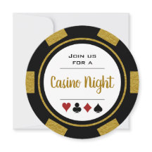 Black Gold Poker Chip Casino Nuit Anniversaire