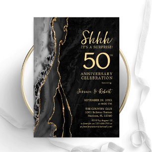 Invitation Black Gold Surprise 50e anniversaire