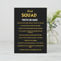 Black Gold Truth Ou Oser Bachelorette Partie Jeu