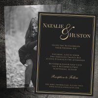 Black Gold Victorian Personnalisé Mariage Élégant