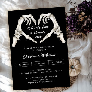 Invitation Black Gothique Amour Halloween Baby shower Invitat