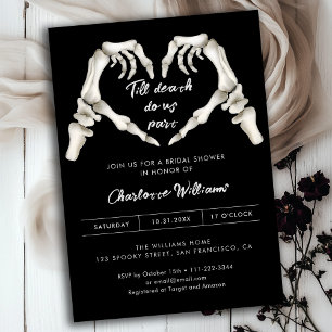 Invitation Black Gothique Love Halloween Fête des mariées
