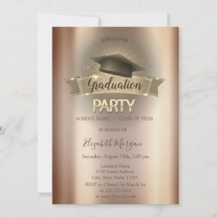 Invitation Black Grad Casquette Cooper Graduation Party