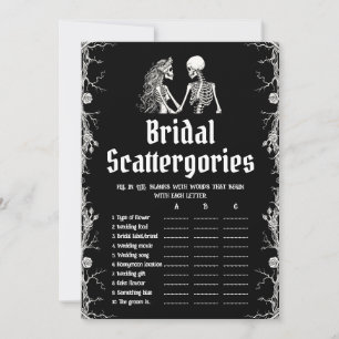 Invitation Black Halloween Skeleton Brides Scattergories jeu