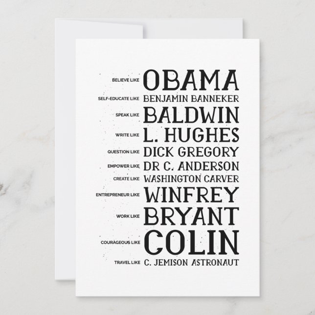 Invitation black history month legends icons (Devant)