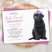 Black Labrador Retriever Baby shower simple mignon