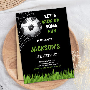 Invitation Black lancez un peu de fun Football Anniversaire I