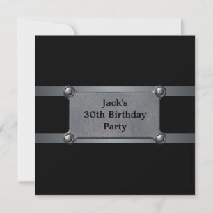 Invitation Black Metal Mans 30e fête d'anniversaire
