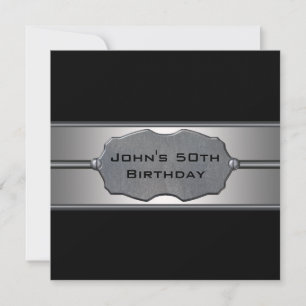 Invitation Black Metal Mans 50e fête d'anniversaire