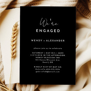 Invitation Black Modern Script Nous sommes Engagé Engagement