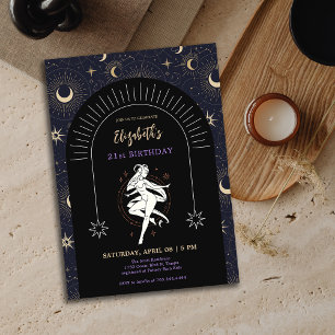 Invitation Black Mystic Aries Zodiac 21e anniversaire