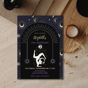 Invitation Black Mystic Scorpio Zodiac 21e anniversaire