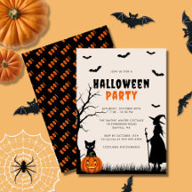 Black Orange sorcière Citrouille Adult Halloween P