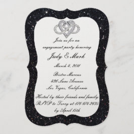 Invitation Black Parties scintillant Infinity Coeur Engagemen