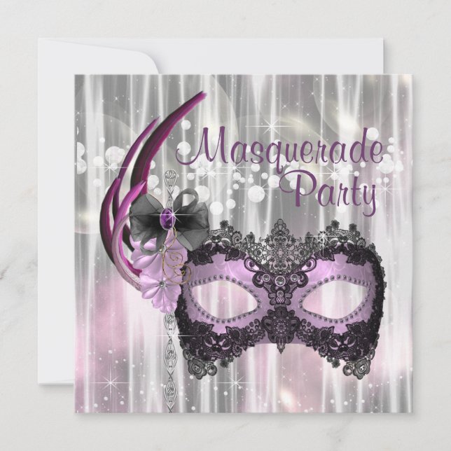 Invitation Black Purple Masquerade (Devant)