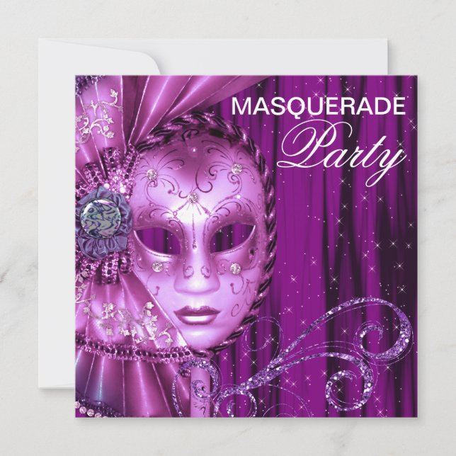 Invitation Black Purple Masquerade (Devant)