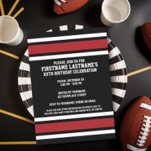 Black Red Sports Jersey fête d'anniversaire