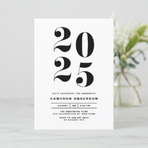 Invitation Black Retro Bold Typographie 2024 Graduation