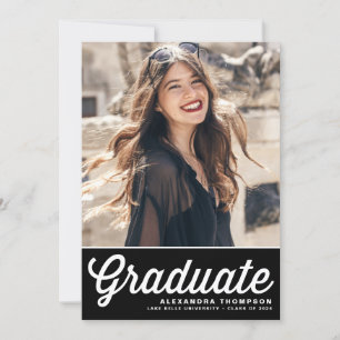 Invitation Black Retro Bold Typographie Graduation